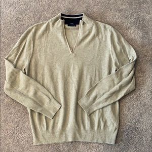 Brooks Brothers Gray Quarter zip knit sweater